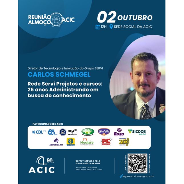 Reunião Almoço ACIC  - 25 Anos Servi Projetos e Cursos 