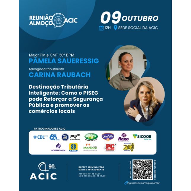 Reunião Almoço 09/10 -  MAJOR PM PÂMELA M T. SAUERESSIG e CARINA RAUBACH